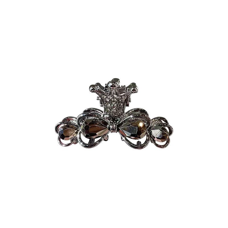 Wholesale High-grade Rhinestone Crown Grab Clip Temperament New Medium Hairpin Back Head Half Hair Shark Clip Hairpin Hair Accessories